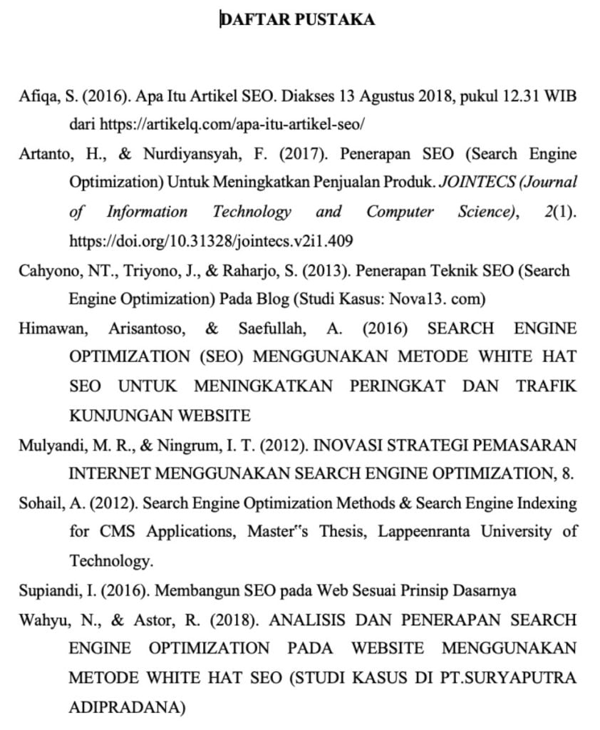 Contoh Daftar Pustaka Dari Berbagai Macam Sumber