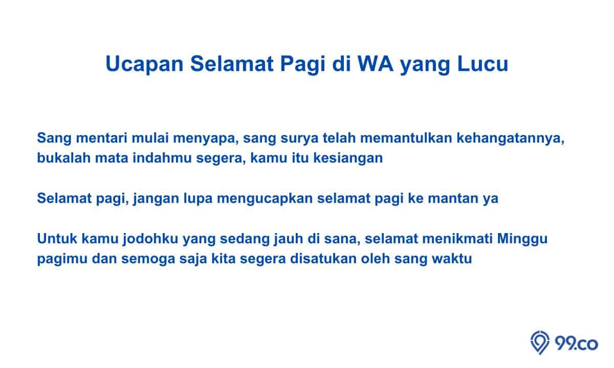 50 Ucapan Selamat Pagi di WA Lucu, Keren, Islami, dan Romantis