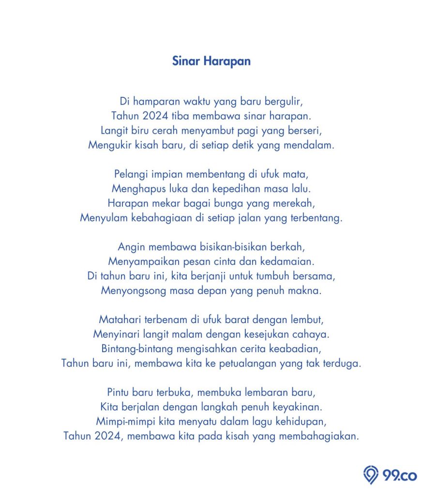 7 Contoh Puisi Tahun Baru Singkat Penuh Makna Dan Menyentuh